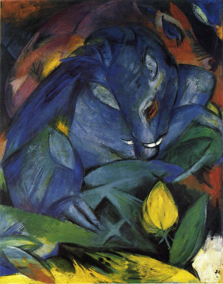 (image for) Handmade Oil painting for home canvas, oil painting framed canvas for living room Franz Marc's art Wild Pigs boar and Sow 1913 - Click Image to Close